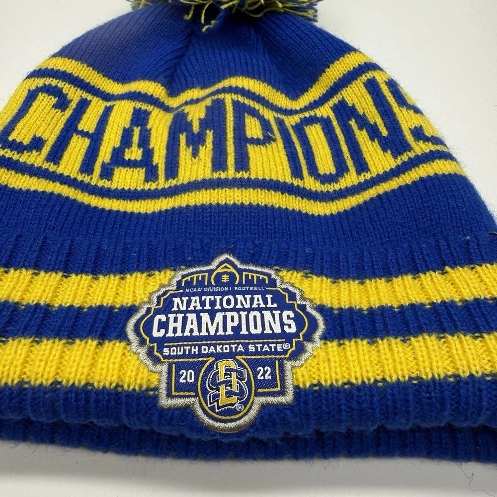 SDSU SOUTH DAKOTA STATE 2022 Champions NCAA Football Beanie Stocking Hat Cap Pom
